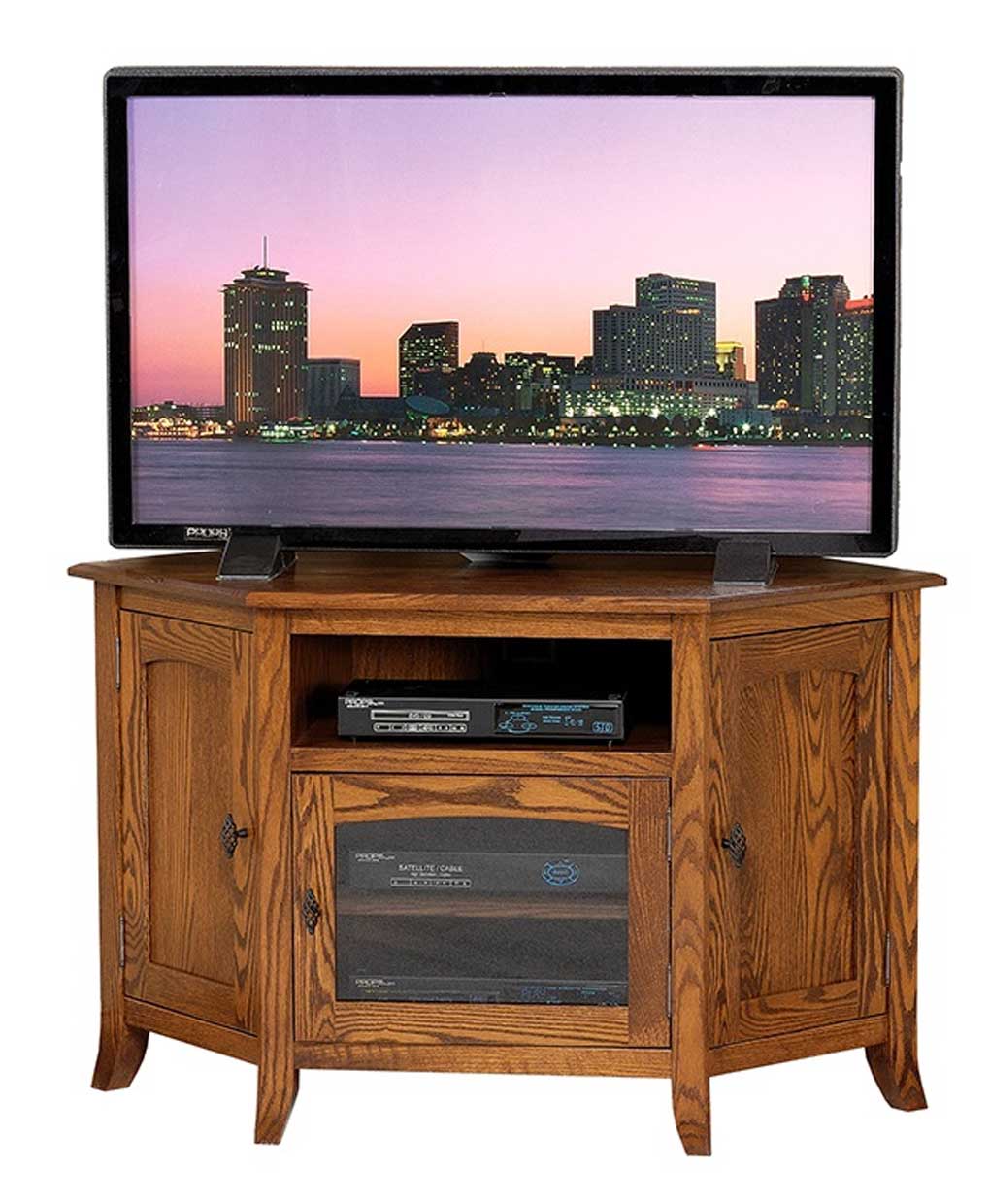 Young Mission Style #35 Corner TV Stand - Amish Direct ...
