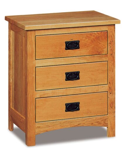 Flush Mission 3 Drawer Nightstand (#27) [Cherry]