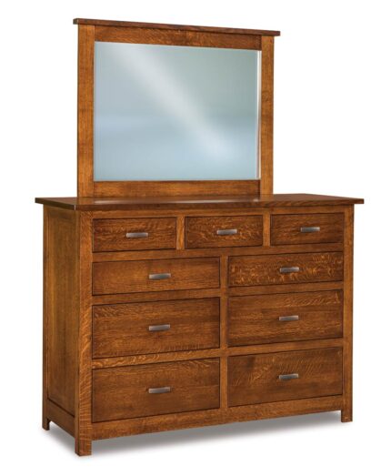 Flush Mission 9 Drawer Dresser with optional mirror (JRF-030)