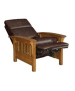 Amish Heartland Slat Pushback Recliner [Fully Reclined]