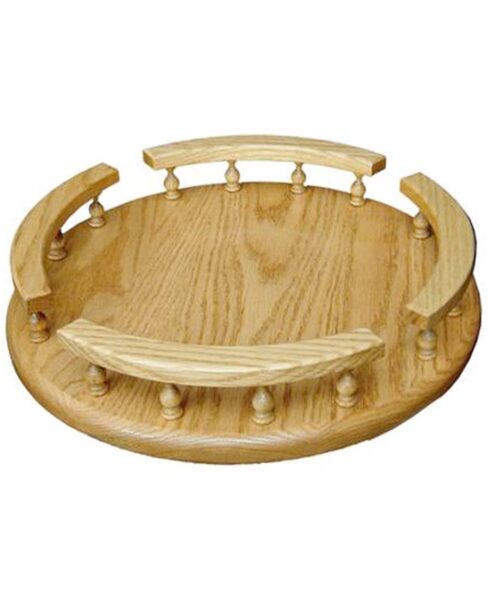Amish Hardwood Kitchen Utensil Lazy Susan with Paper Towel Holder and