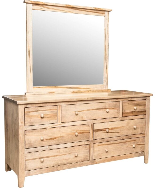 Amish Ridgecrest Flush Mission 7 Drawer Dresser [Shown in Wormy Maple]