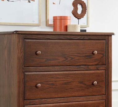 The Carlisle Bedroom Collection features slightly raised flushed drawers [Amish Direct Furniture]