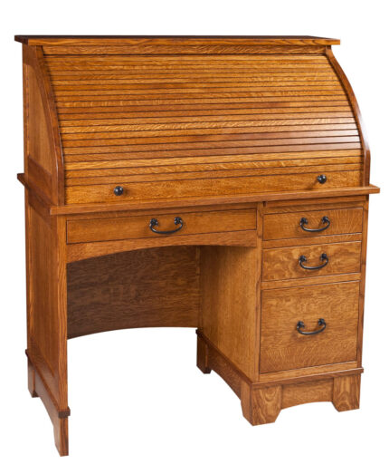 Single Pedestal Noble Mission Rolltop Desk [Closed]