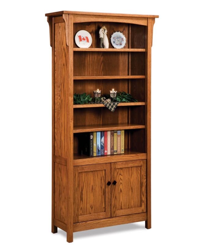 Amish Bridger Mission Bookcase with Doors