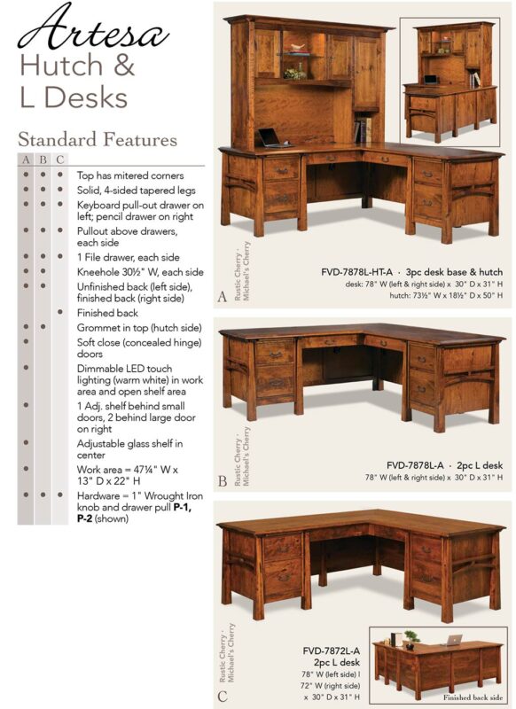 Artesa L-Desk Details