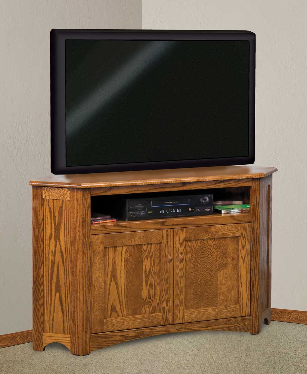 Mission Corner Media Console Amish Direct Furniture
