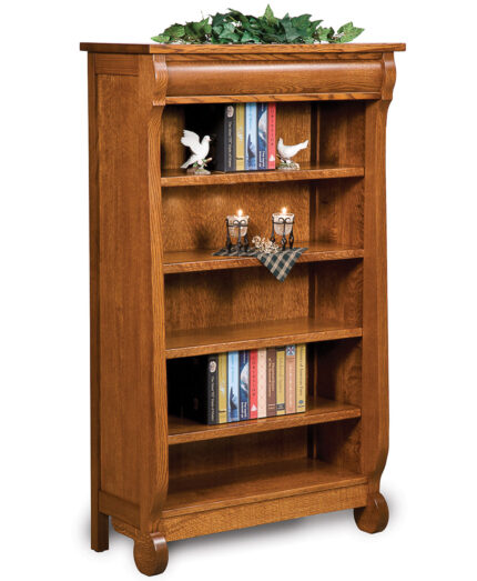 Amish Old Classic Sleigh Bookcase [5 Foot High]