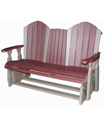 Amish Poly Adirondack 5' Glider [Weatherwood and Cherry]