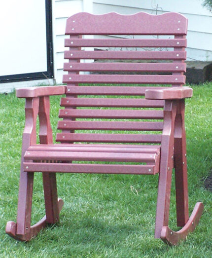 Amish Poly 22" Plainback Rocker [Shown in Cherry]