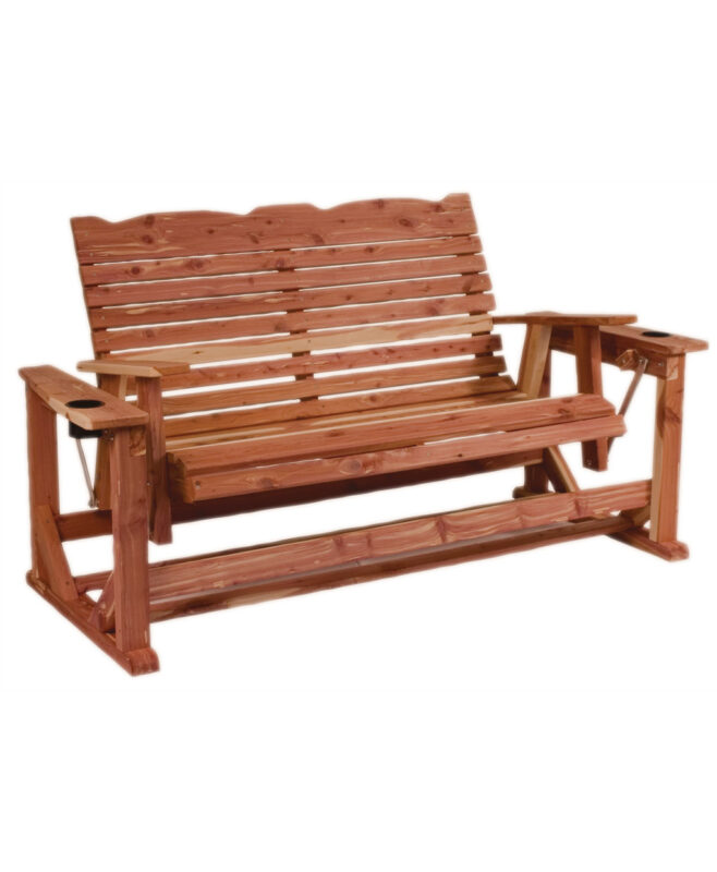 Straightback Outdoor 4 Foot Glider [Built in Cup Holders]