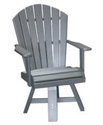 Amish Poly 20" Classic Swivel Chair [Shown in Dark Grey]