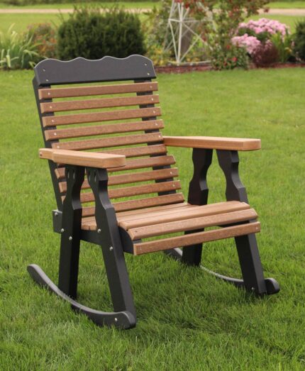 Amish Poly 22" Plainback Rocker [Shown in Black and Mahogany woodgrain]