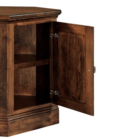 Kincade 3-Door Corner TV Stand [Open]