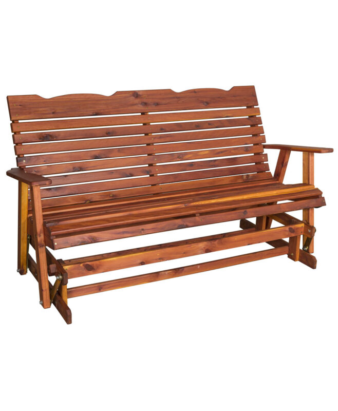 Amish Cedar Straightback Loveseat Glider