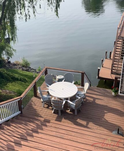 Poly Classic Counter Swivel Chairs with Poly 60" Counter Table [Amish Direct Furniture]