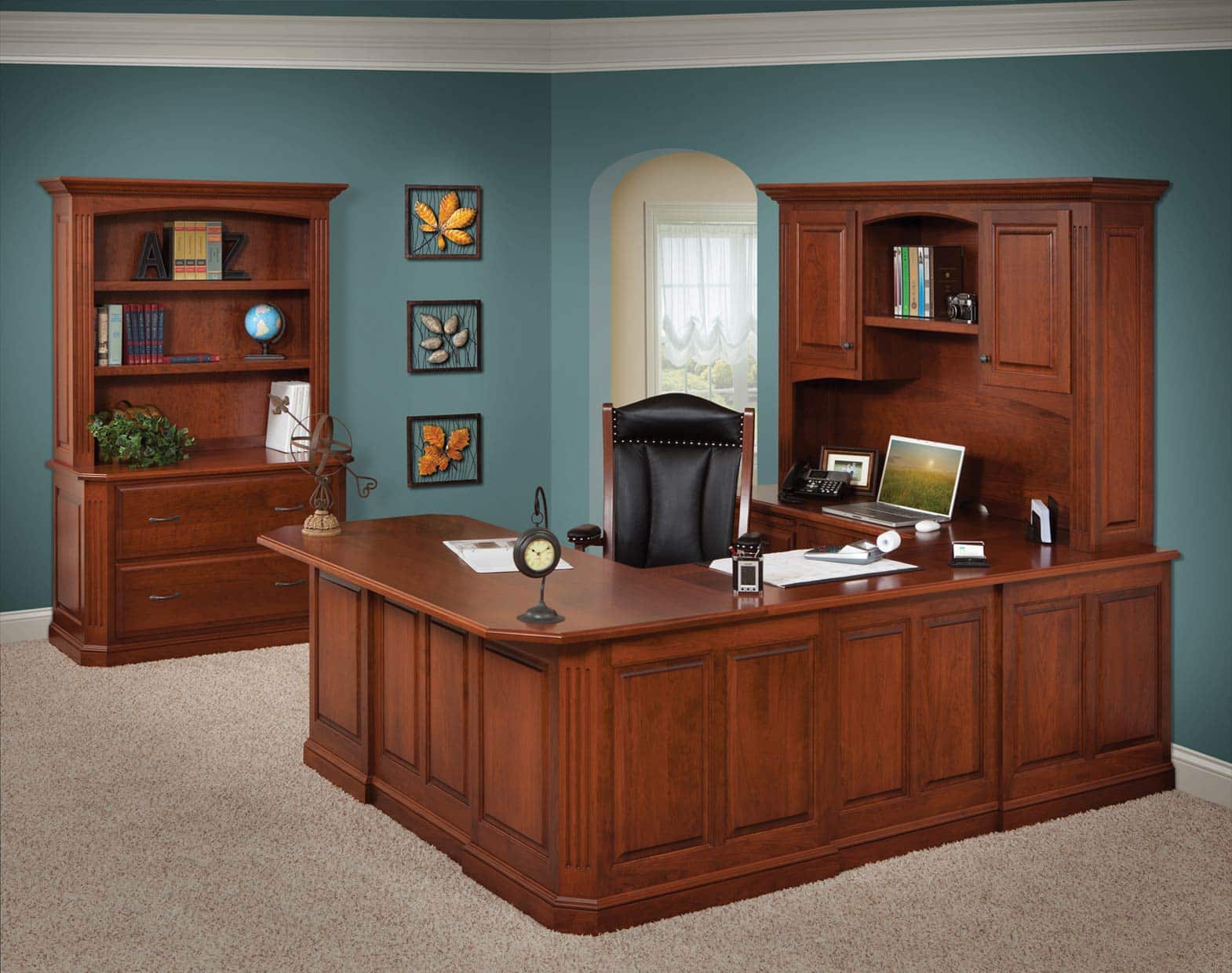 Buckingham U Shape Desk And Hutch Amish Direct Furniture