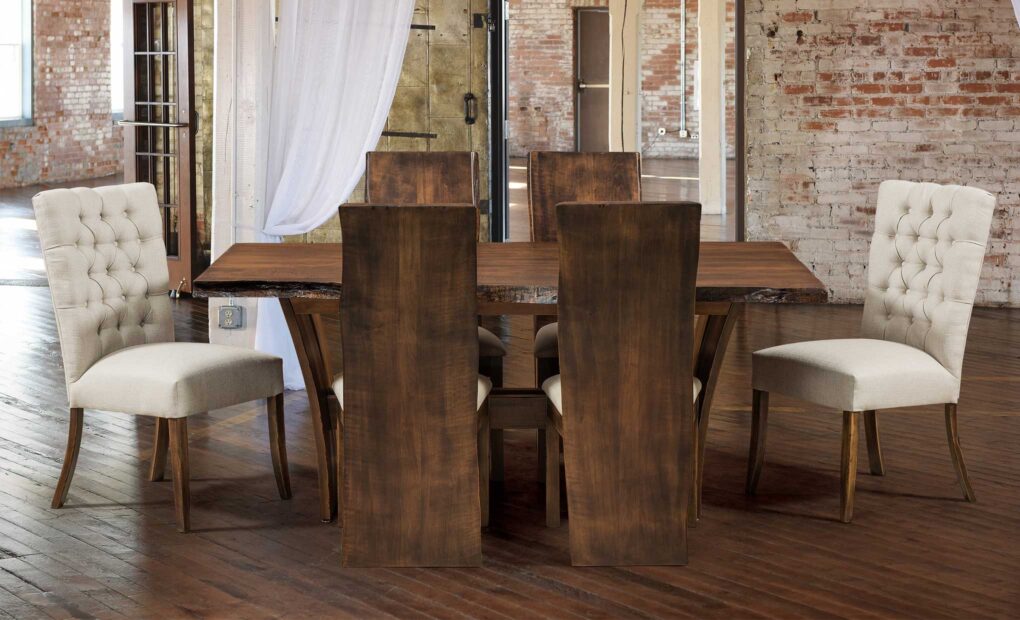 Alana Chairs, Evergreen Chairs, and Delphi Live Edge Table [Room Shot 2]