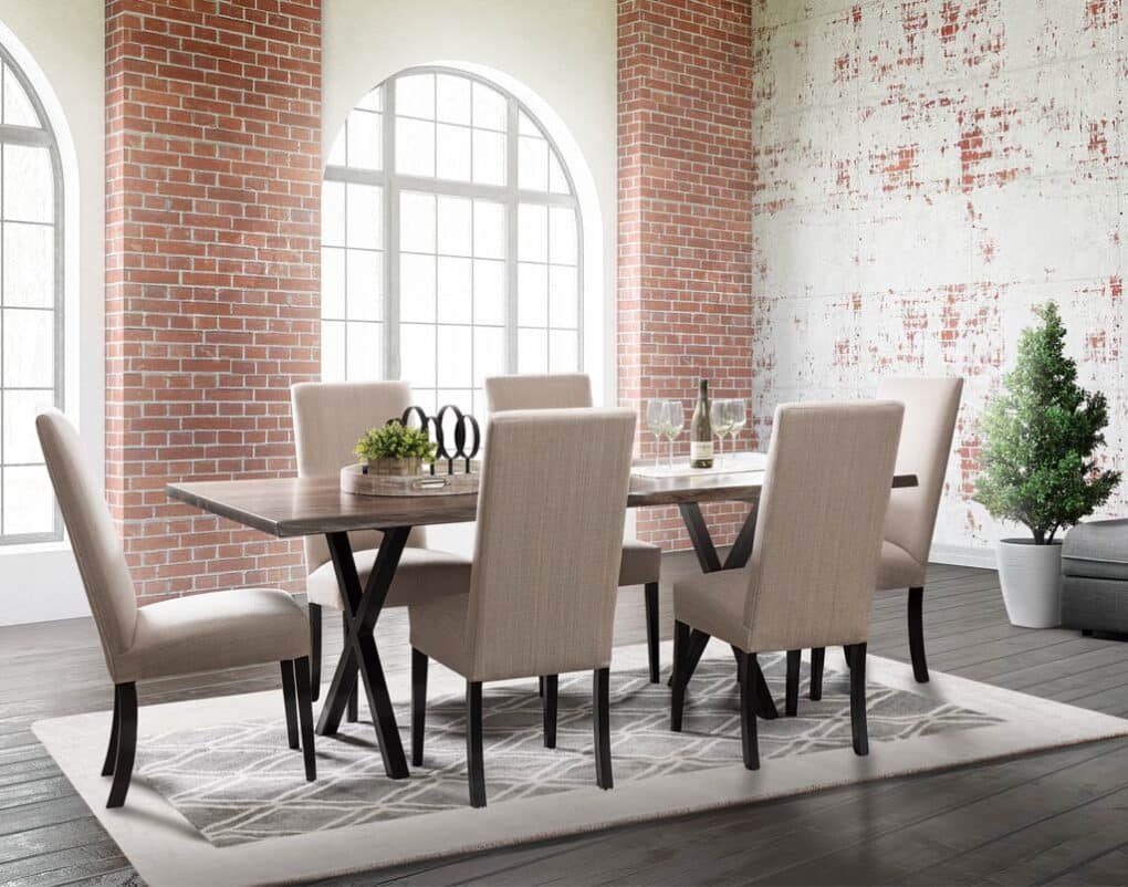 Amish Xavier Live Edge Table with Sheldon Chairs