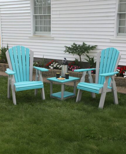 Poly Classic Dining Chair and Deluxe End Table [Pictured in Dove Gray & Aruba]