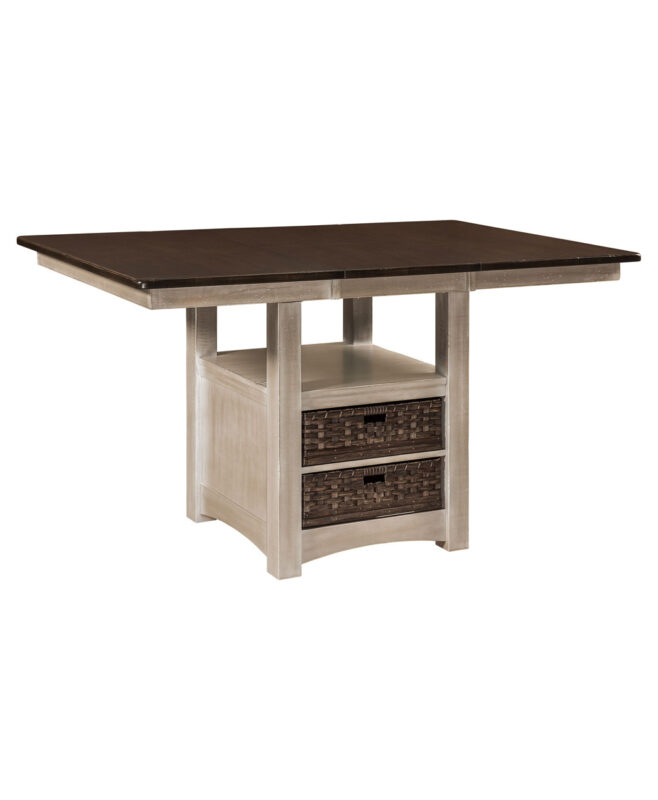 Heidi Amish Cabinet Table [Leaf Opened]