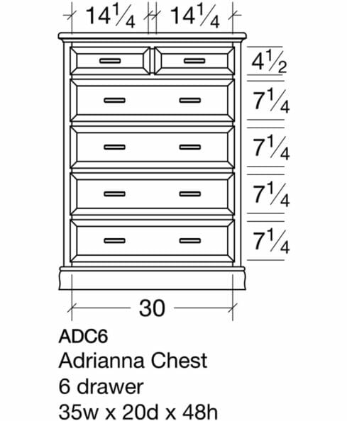 Adrianna 6 Drawer Chest [ADC6]