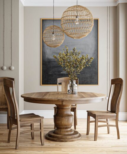 Amish made Burlington Single Pedestal with Ramsey Dining Chair