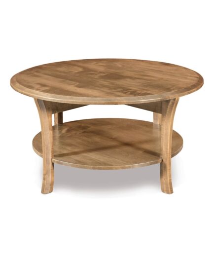 Amish Ensenada Round Open Coffee Table [Brown Maple with a Sandstone finish]