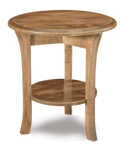 Amish Ensenada Round Open End Table [Brown Maple with a Sandstone finish]