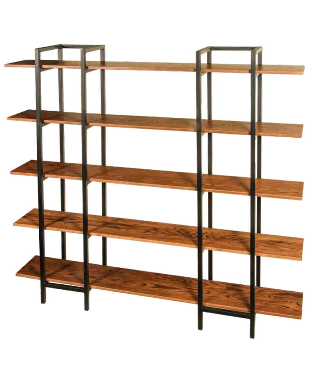 Long Farmhouse Wood + Metal Bookshelf - What WE Make