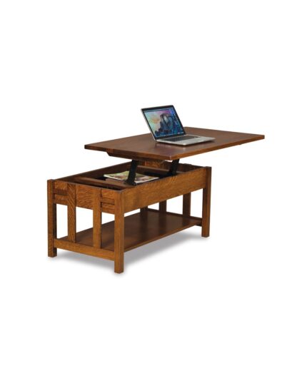 Amish made Kascade Open Coffee Table with Lift Top