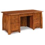 Amish Boulder Creek Double Pedestal Desk with Finished Back