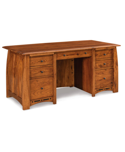 Amish Boulder Creek Double Pedestal Desk with Finished Back