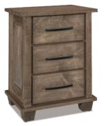 Amish Monarch 3 Drawer Small Nightstand [Shown in Brown Maple with a Sandstone finish]