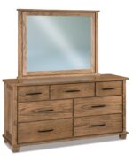 Amish Monarch 7 Drawer Dresser [Shown in Red Oak with a Sandstone finish, JRMO-046 Mirror]