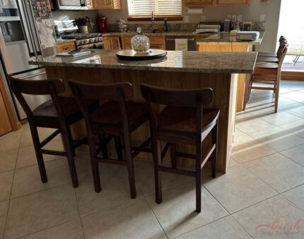 Advance Stationary Barstool in Oak with a Asbury Brown finish [Amish Direct Furniture]
