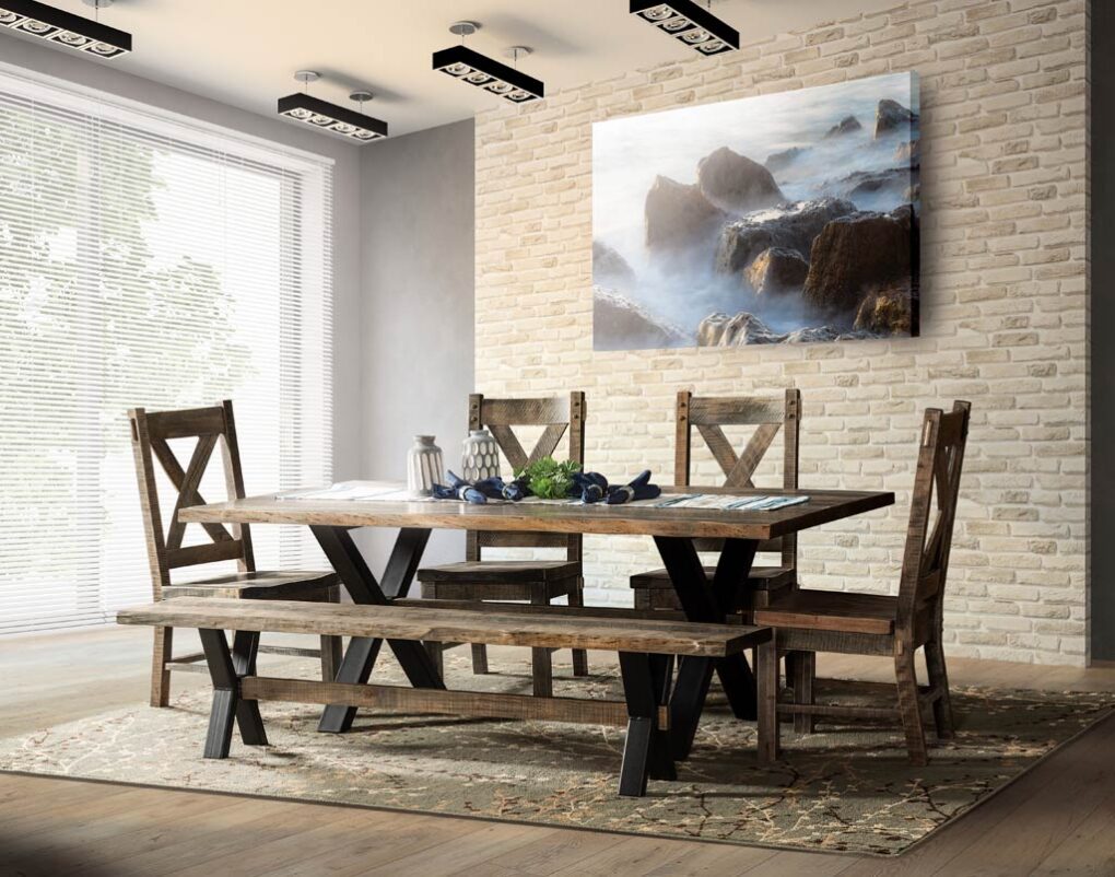 El Dorado Live Edge Trestle Table Set