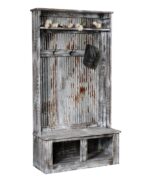 Amish Aspen Vintage Pine Hall Seat [Metal Insert Back]