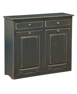 Vintage Pine Double Trash Bin