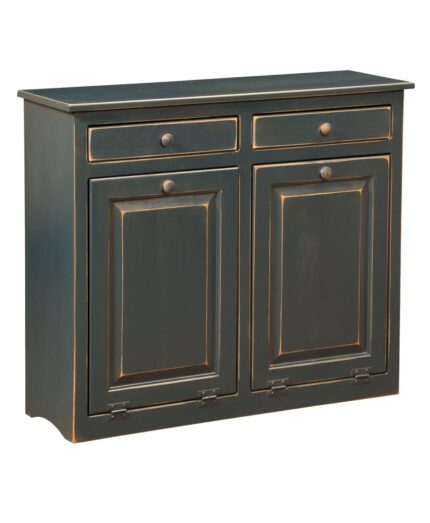 Vintage Pine Double Trash Bin