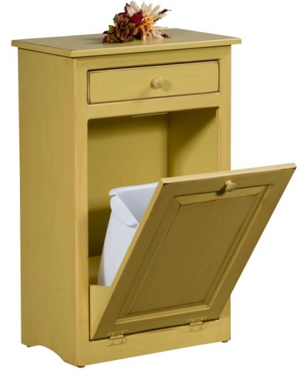 Vintage Pine Trash Bin [Bin Opened]