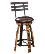 Rustic Barrel Bar Stool