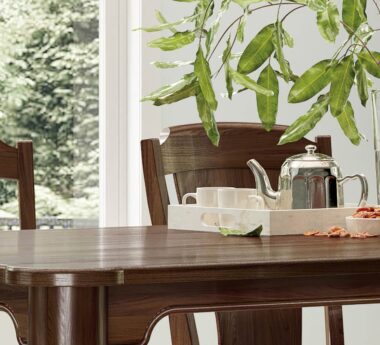 Cumberland Dining Leg Table Set [Skirt and Chair Top Detail]