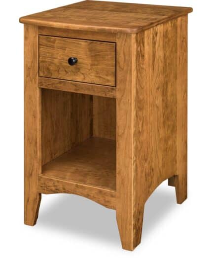 Carlston 1 Drawer Open Nightstand [Sap Cherry with a Medium Walnut finish]