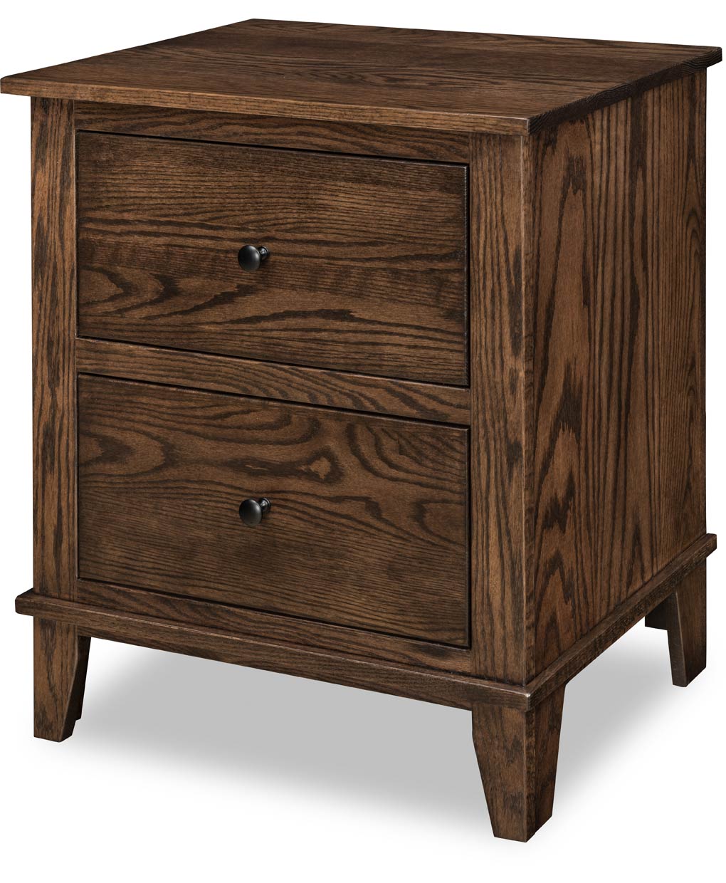 Amish Madison 2 Drawer Nightstand [Red Oak with a Charwood finish]