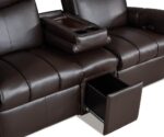 Amish made Lux WallHugger Reclining Theater Seat [Fold-Down Back and Drawer Detail]