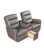 Amish Manhattan WallHugger Reclining Theater Seat [Fold-down Console and Drawer Detail]