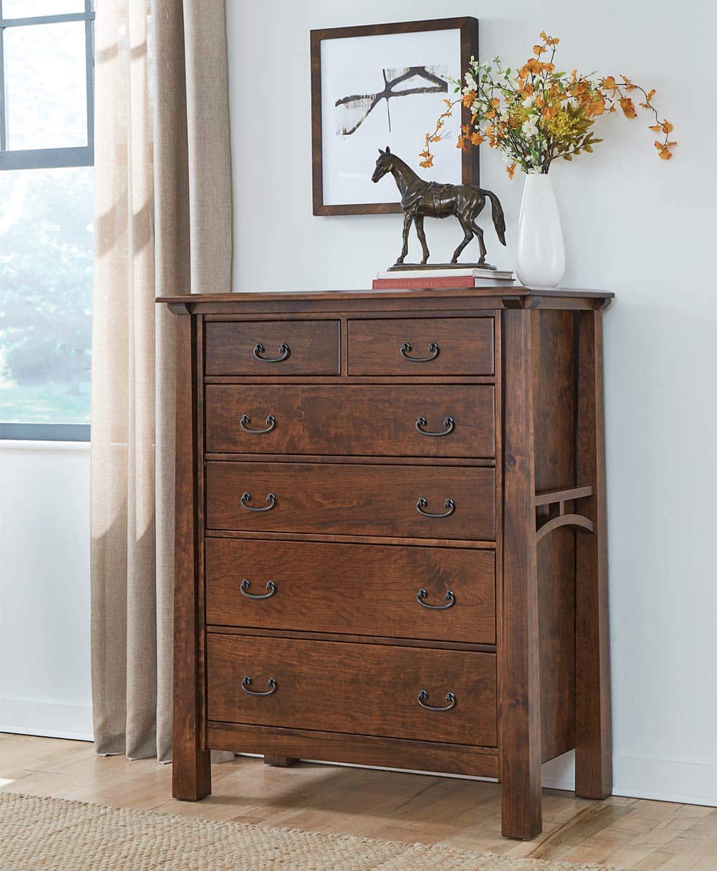 Artesa 6 Drawer Chest [JRA-040, Rustic Cherry with a Michael's Cherry stain, Amish Direct Furniture]