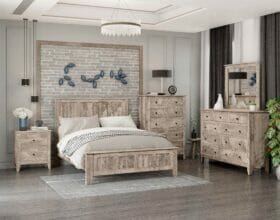 Livingston Amish Bedroom Set [Sap Cherry with a Mineral finish]