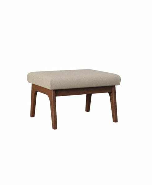 Amish Malaya Footstool [Astrid standard fabric and Brown Maple wood with a Earthtone stain]